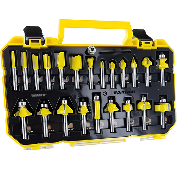 Bộ mũi soi gỗ FAMAG 3382.822, 22 chi tiết, TCT Router Bit Set