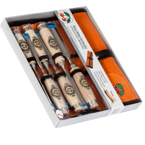 Bộ đục gỗ 6 cây Kirschen 1171 LRT, đựng trong túi vải cuộn lại 1171000