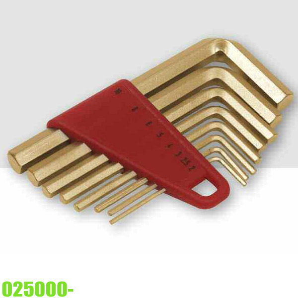 Bộ lục giác chữ L đầu bằng hệ mét ELORA 025000, chống cháy nổ