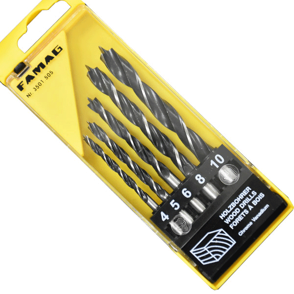 Bộ mũi khoan gỗ mềm 5 cây Ø4-10mm FAMAG 3501.505