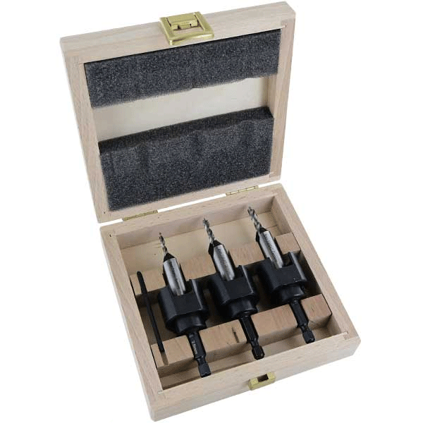 Bộ mũi khoan vét mép lỗ khoan trên gỗ Ø 3/4/5 mm FAMAG 3577.504