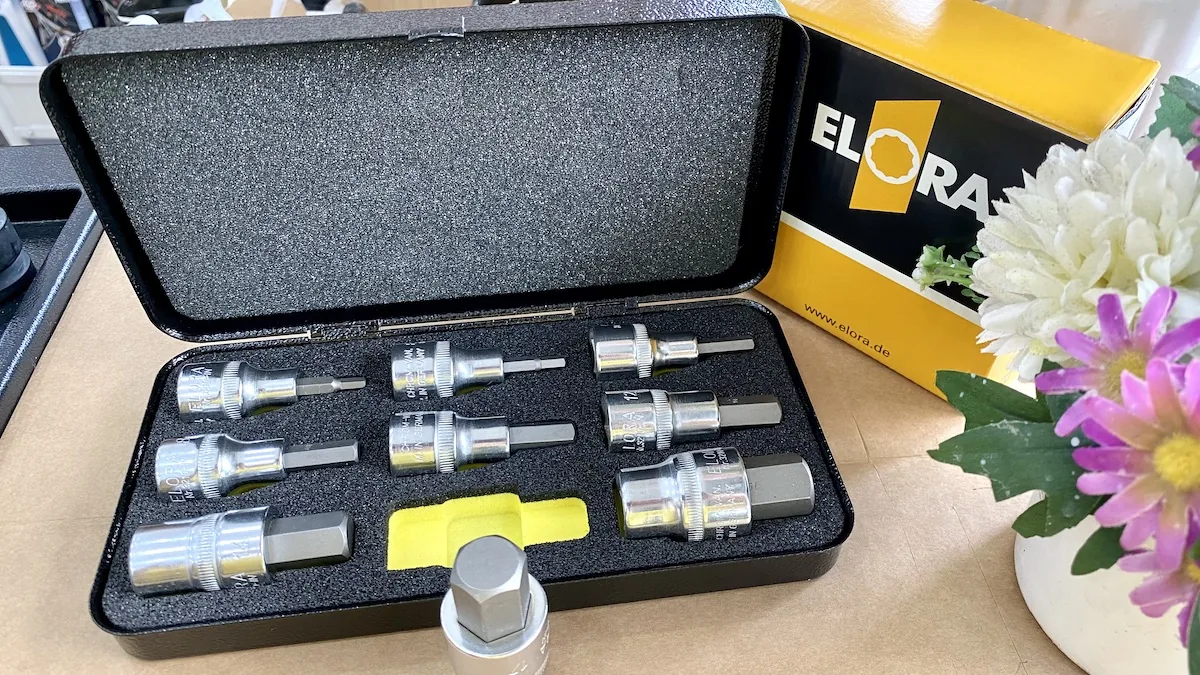 Bộ đầu tuýp lục giác âm 9 chi tiết ELORA 770-INM, vuông 1/2 inch.