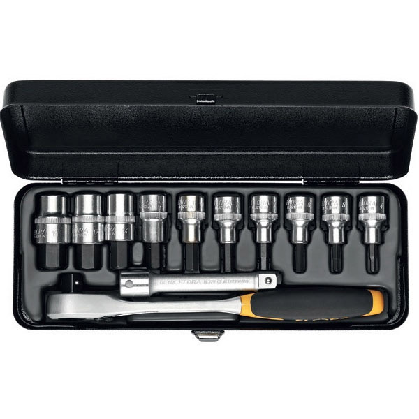 Bộ đầu tuýp lục giác ELORA 770-KIN, 12 chi tiết hệ mét, 1/2 inch