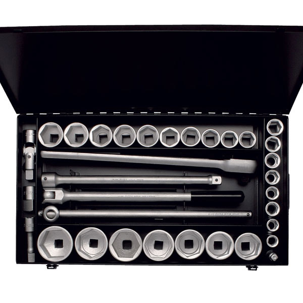 Bộ tuýp 34-35 chi tiết hệ inch và mét 770S, loại 6-12 cạnh, đầu vuông 3/4 inch