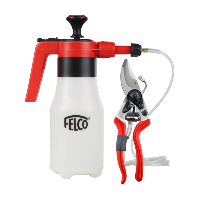 Bộ kéo cắt cành FELCO 19 với bình phun áp lực 1000ml, Thụy Sỹ.