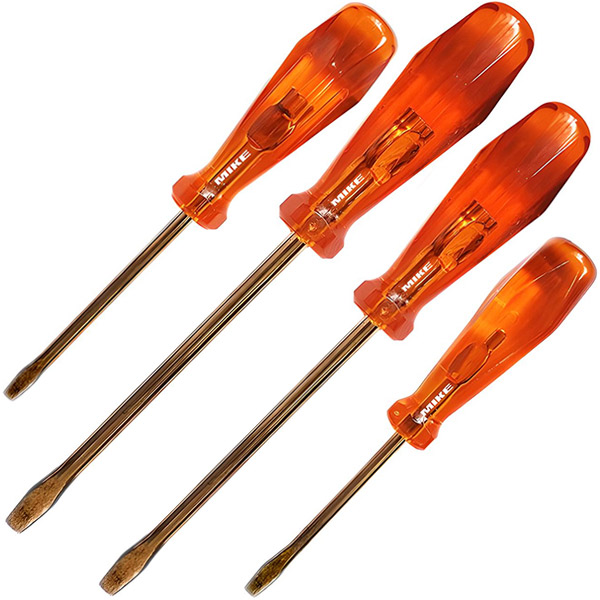 Bộ tua vít dẹt chống cháy nổ ELORA 0800001C, bao gồm 4 cây