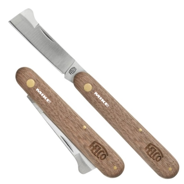 Dao chiết ghép cành FELCO 512 có lưỡi bóc vỏ, cán gỗ sx tại Ý