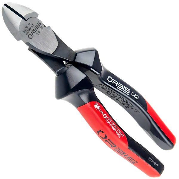 Kìm cắt cạnh 8", cạnh đen mặt bóng, cán đen - đỏ