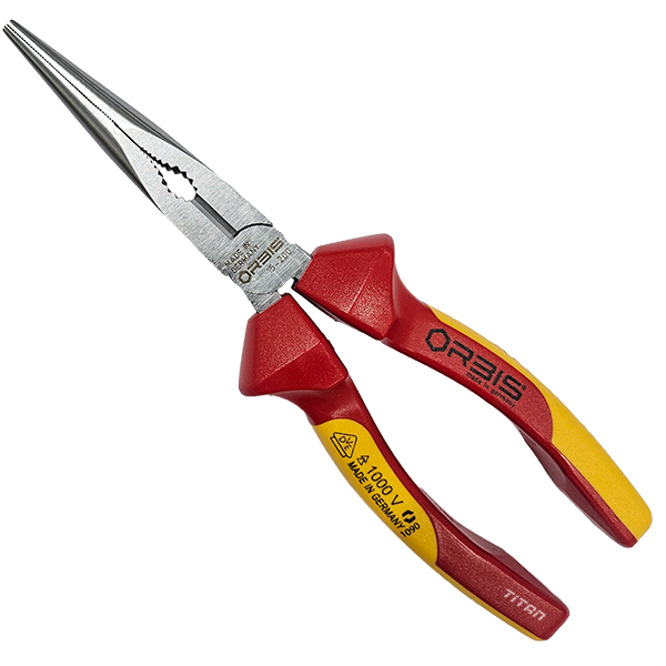 Kìm mỏ nhọn 6¼", mạ crom cán cách điện