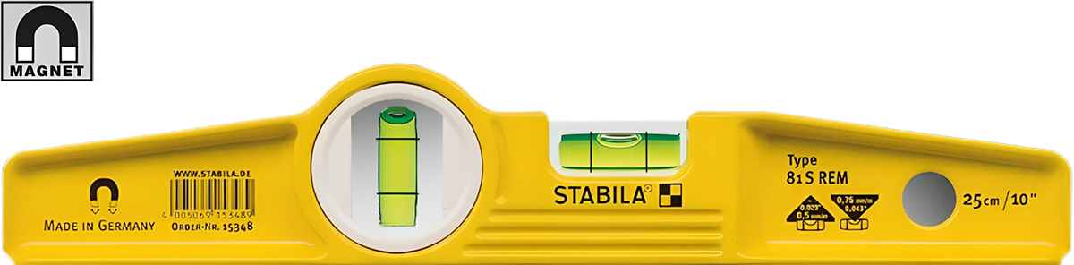 2 bọt thủy và có nam châm Thước thủy STABILA Type 81 S REM Torpedo