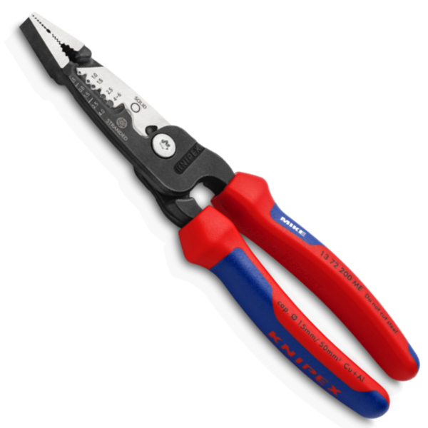 Kìm cắt tuốt đa năng Knipex 13 72 200 ME, cán nhựa đa màu