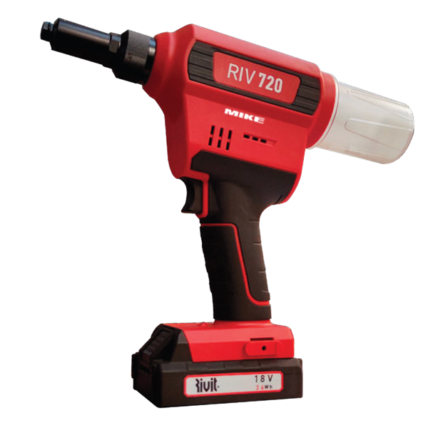 Máy bấm rút đinh tán RIV720 chạy pin – thi công đinh tán mù