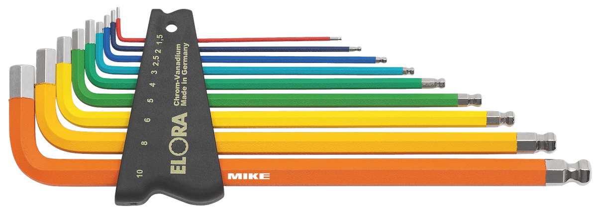 Bộ lục giác đầu bi ELORA 159SKUC, 9 cây từ 1.5mm đến 10mm