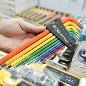 Bộ lục giác đầu bi ELORA 159SKUC thiết kế chữ L, hai đầu cùng kích thước, bo cạnh tròn.