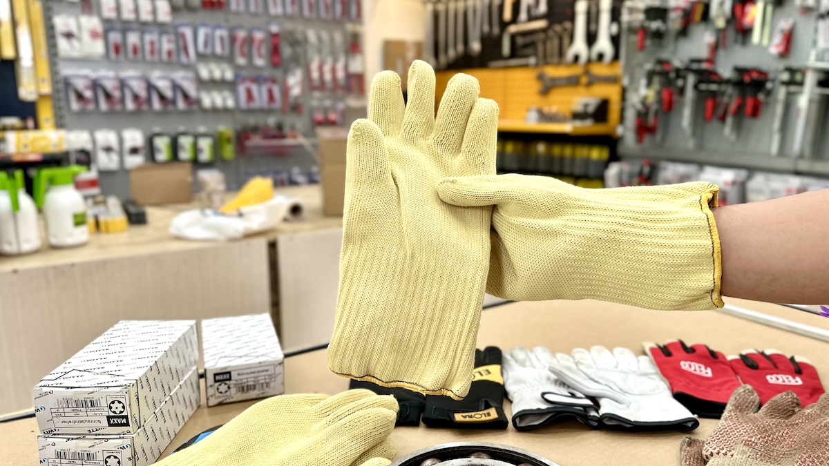 Găng tay cách nhiệt 300 độ C, dùng cho máy gia nhiệt