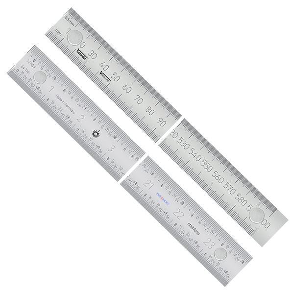 Thuoc la ban rong tu tinh Vogel Germany 1026433 Thước lá bản rộng 1026433, từ tính, vạch chia mm/inch trước sau