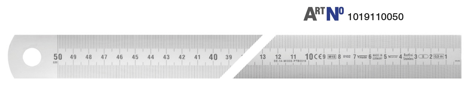 Thước lá inox bản rộng 30x1.0mm type A, hướng đọc Phải qua Trái