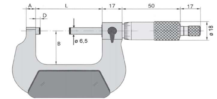 23137 Series Panme cơ đo ngoài 0-4 inch, độ chính xác 0.0001 inch