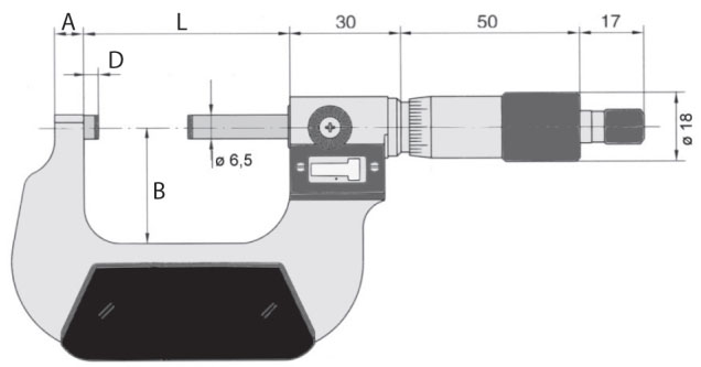 Bản vẽ kỹ thuật của Panme cơ đo ngoài 23145 Series
