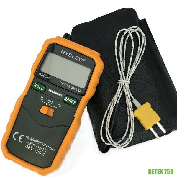 BETEX 750 máy đo nhiệt độ tiếp xúc type K, thang đo tới 750 độ C