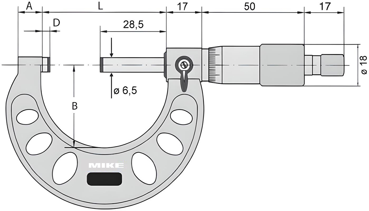 Panme cơ đo ngoài 23130, đo từ 0-150mm, độ chính xác 0.01mm