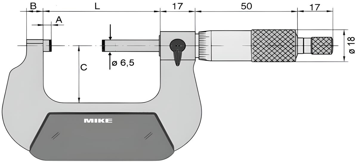 Panme cơ đo ngoài 23135, 0-200mm, độ chính xác 0.001mm