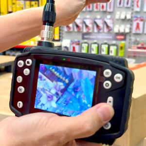 Máy nội soi công nghiệp Vogel Germany 620003 hỗ trợ USB 2.0, mini-USB, ngõ ra TV PAL và kết nối dữ liệu linh hoạt.