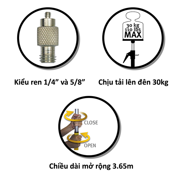 Cây chống Stabila LT 30 telecopic hay thanh trượt trần – sàn