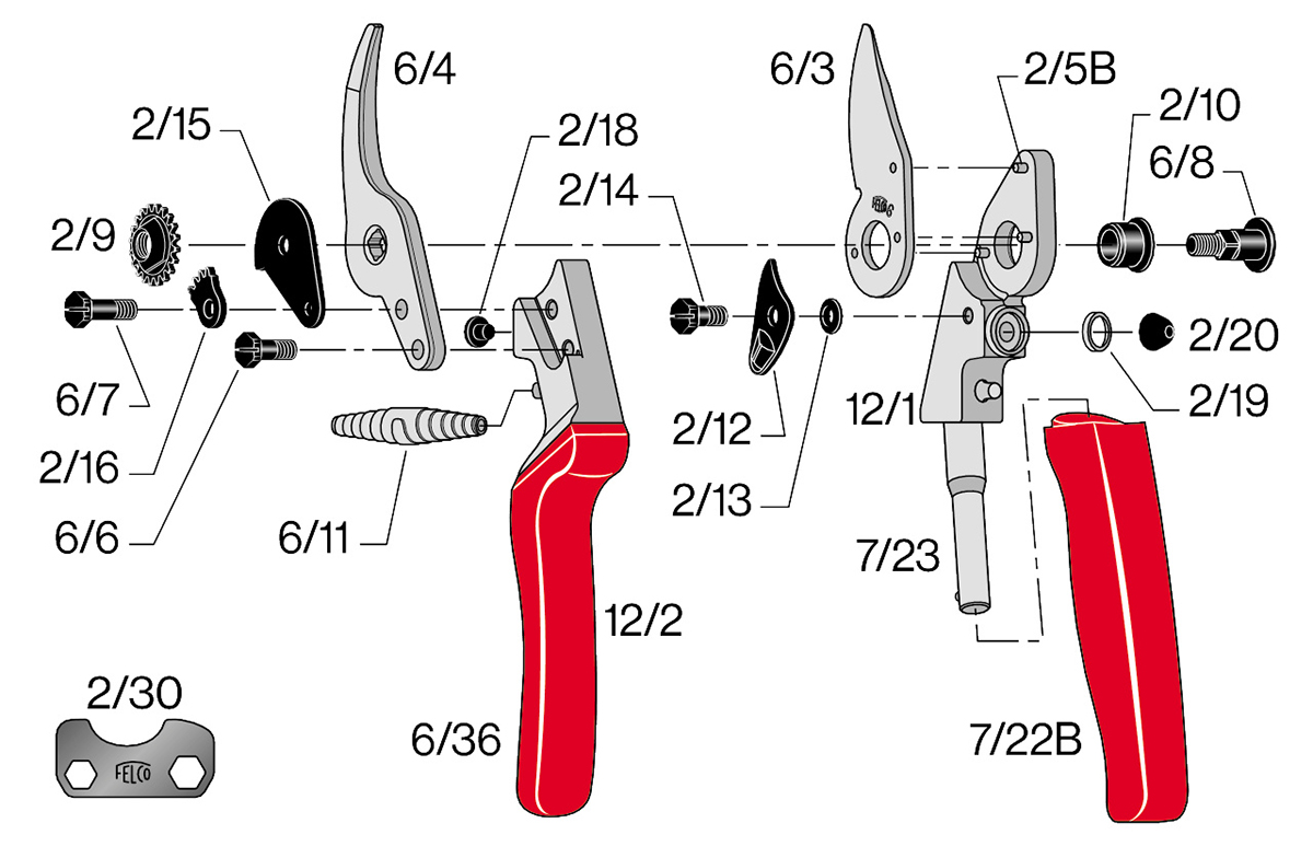 Kéo cắt cành cán xoay FELCO 12, đường kính cành tới Ø20mm