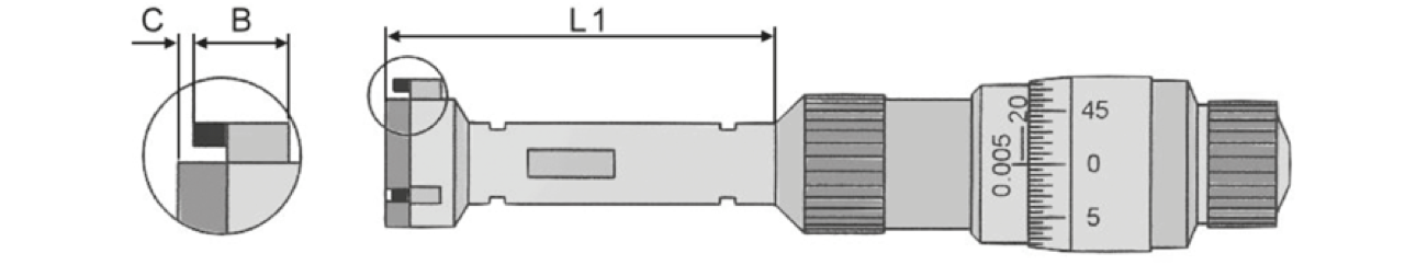 Panme cơ đo lỗ 100-350mm 2365xx Vogel Germany
