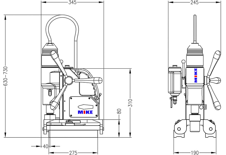 AIR55 Máy khoan từ bằng khí nén, khoan max Ø55mm