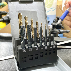 Bộ taro mũi khoan Euroboor DTS.312 taro M3, M4, M5, M6, M8, M10, M12 ren phải lỗ suốt.