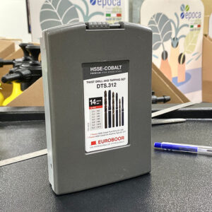 Bộ taro mũi khoan Euroboor DTS.312 taro oxit đen, vòng trắng nhận diện; phù hợp inox, gang, cắt.