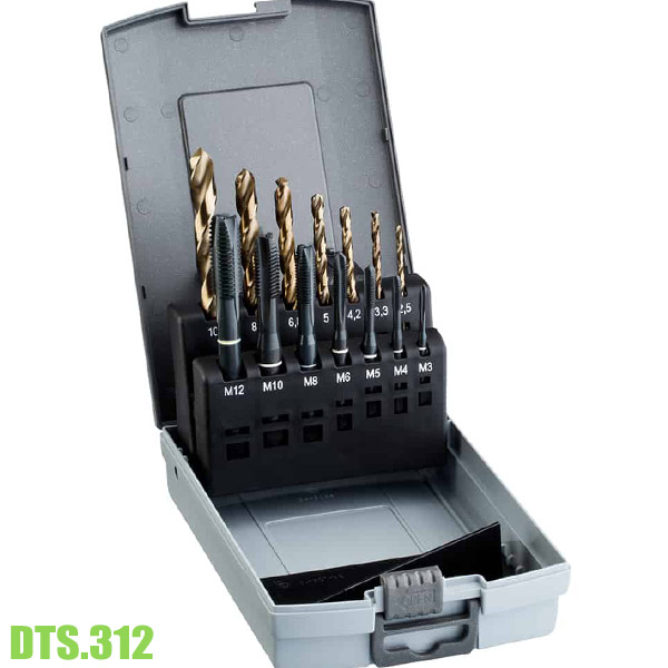 DTS.312 Bộ mũi khoan và taro kết hợp, Ø2,5-10,2mm M3-M12