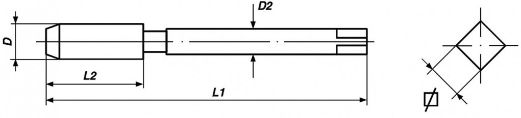 Mũi taro máy UNF 9/16 x 18, tiêu chuẩn DIN 376 Form B HSSE