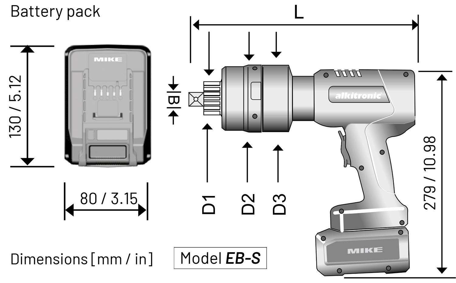 Bản vẽ thông số kích thước bộ nhân lực mô-men Alkitronic X-EB