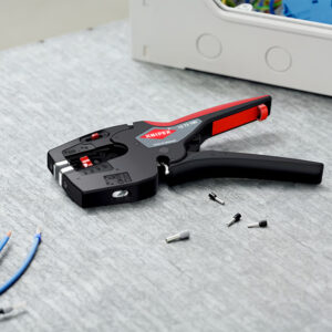 Kìm bấm tuốt dây Knipex 12 72 190 tích hợp tuốt–cắt–bấm cho thi công điện, bảng điều khiển, chiếu sáng, viễn thông.