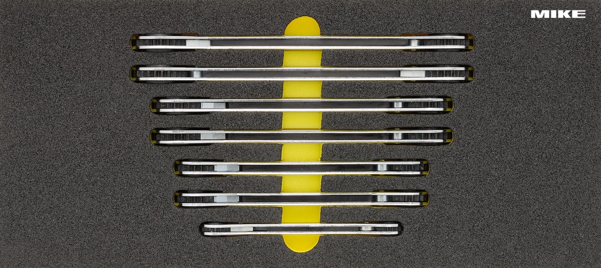 Bộ cờ lê hai đầu vòng tự động ELORA OMS 28 cho tủ đồ nghề.