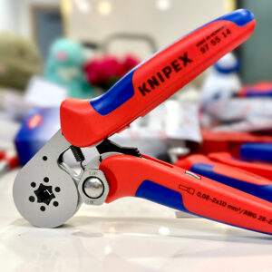 Kìm bấm cos tự động Knipex 97 55 14 nén lục giác DIN 46228-1/4, tiếp xúc điện ổn định.