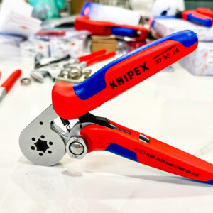 Kìm bấm cos tự động Knipex 97 55 14 bấm cos ống 0,08–16 mm², tự động chỉnh size.