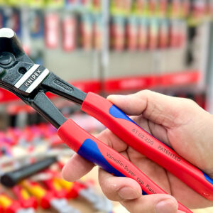 Kìm cắt đầu bulông Knipex 61 02 200 sản xuất tại Đức, tuân theo tiêu chuẩn DIN ISO 5743, trọng lượng 435 g, phù hợp dùng trong xây dựng, kết cấu và công nghiệp lắp ráp.