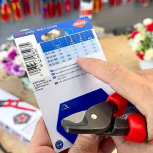 Kéo cắt cáp Knipex 95 12 160 dài 160 mm, cắt cáp đồng nhôm Ø15 mm, không dùng dây thép.