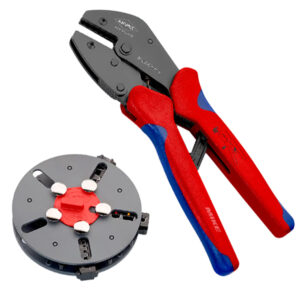 Phạm vi làm việc của Kìm bấm cos Knipex 97 33 01 bao phủ tiết diện AWG $20 - 10$ cho các ứng dụng điện/điều khiển.