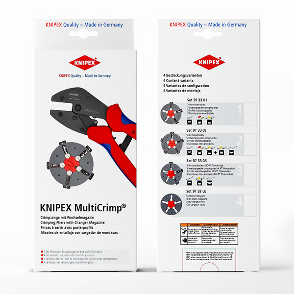 Kim bam cos Knipex 97 33 01_2 Thân Kìm bấm cos Knipex 97 33 01 làm từ thép điện Chrome Vanadium, qua xử lý nhiệt đa giai đoạn, Made in Germany.